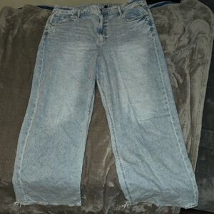 American Eagle Super High Rise Baggy Wide Leg Jeans, 20